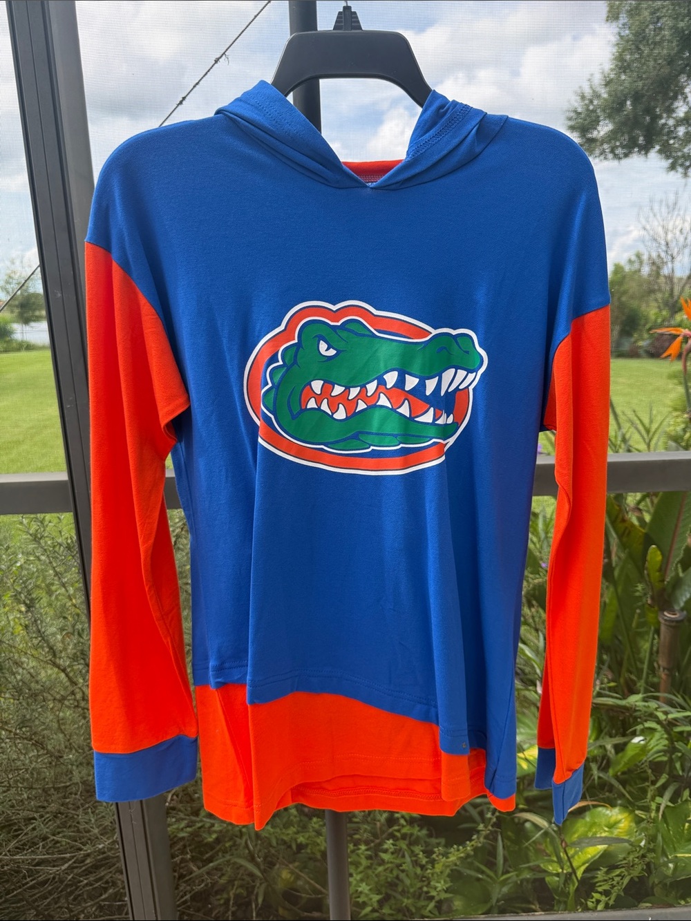 Florida Gators Youth Hooded Long Sleeve Shirt - Blue & Orange